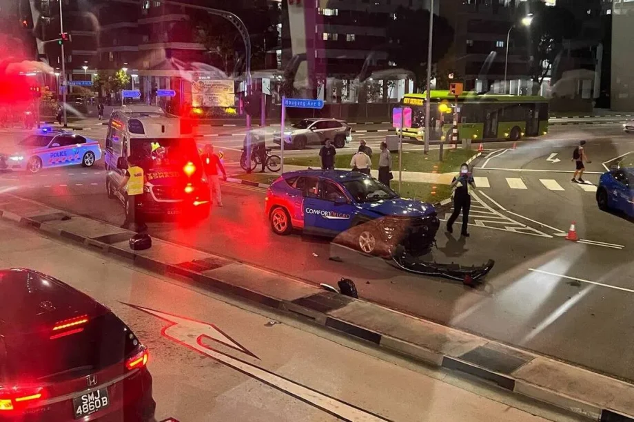Motorcyclist arrested for riding without valid licence after accident with taxi in Hougang