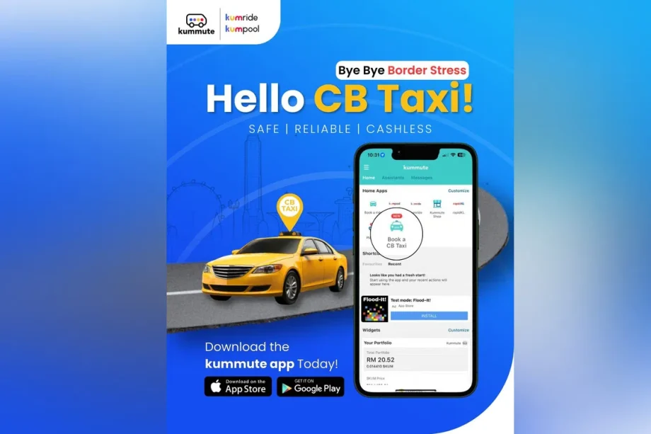 Malaysian app Kummute launches e-bookings for licensed JB-S’pore cabs; LTA clarifying business model