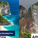 Photos of glass lift being built on Bali’s iconic ‘dinosaur’ cliff spark outrage