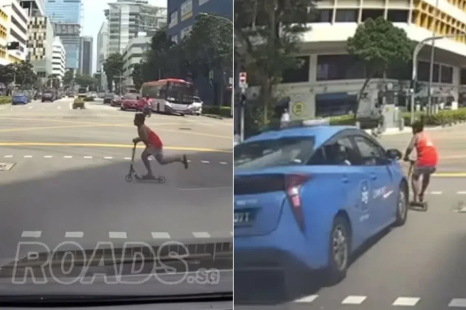 Boy on kick scooter injured after accident with taxi while crossing road in Bugis