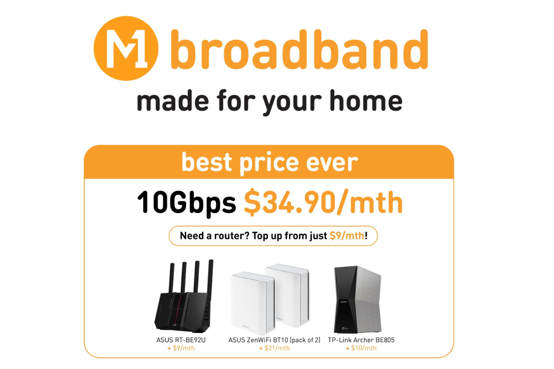 M1 refreshes its 10Gbps fibre broadband plan with new pricing and router flexibility