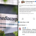 Mediacorp files police report over CNA’s alleged political comment on Shanmugam’s 2015 Facebook post