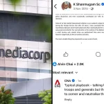 Mediacorp files police report over CNA’s alleged political comment on Shanmugam’s 2015 Facebook post