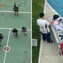 Youths blast music, wrestle, cut hair and sneak into futsal court: Town council makes police report