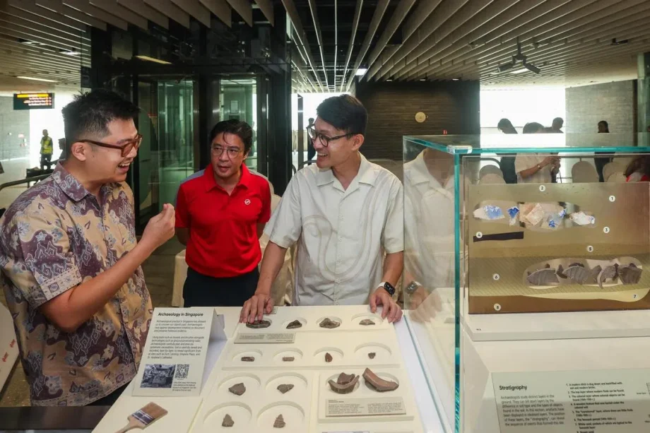 Artefacts from one of Singapore’s largest archaeological sites on display at Bras Basah MRT station