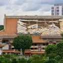 Roof partially collapses at Bright Hill Buddhist monastery; one person assessed for minor injuries