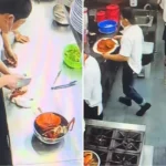 Customer questions restaurant staff cutting crab on rag used for cleaning, chef says cloth has been washed