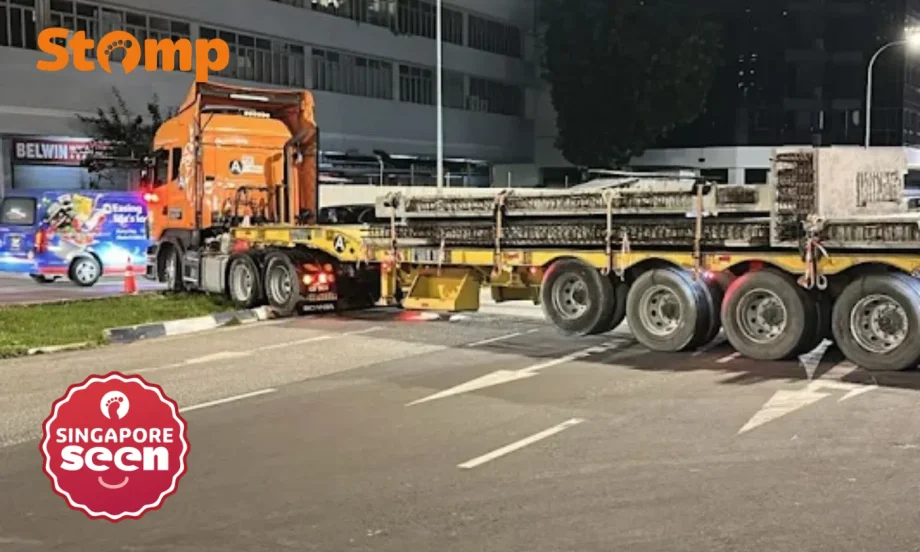 Driver assisting with investigations after trailer gets stuck on centre divider, blocks traffic for over 2 hours Driver assisting with investigations after trailer gets stuck on centre divider, blocks traffic for over 2 hours