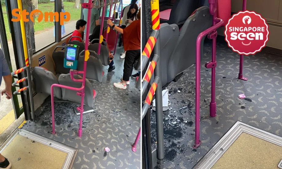 Glass panel shatters on bus, sending shard into commuter’s leg: SBS Transit looking into cause