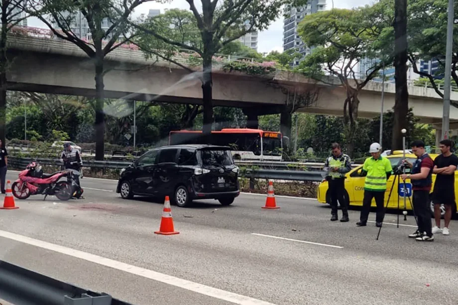 Motorcyclist dies after accident on PIE; car driver arrested