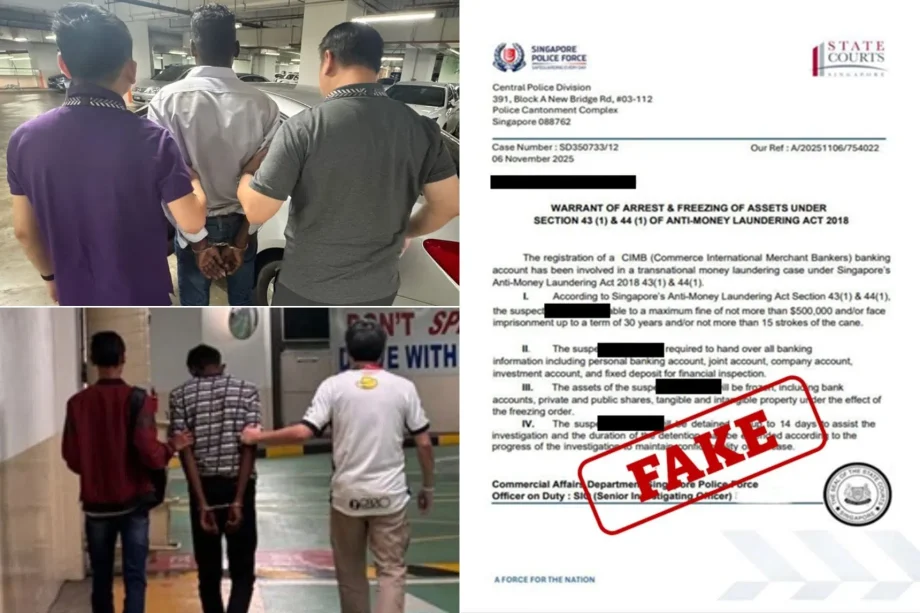 Two arrested for suspected roles in govt official impersonation scams; one victim lost over 0,000