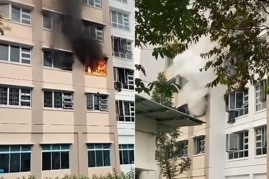 Fire breaks out in Sembawang HDB flat, two taken to hospital