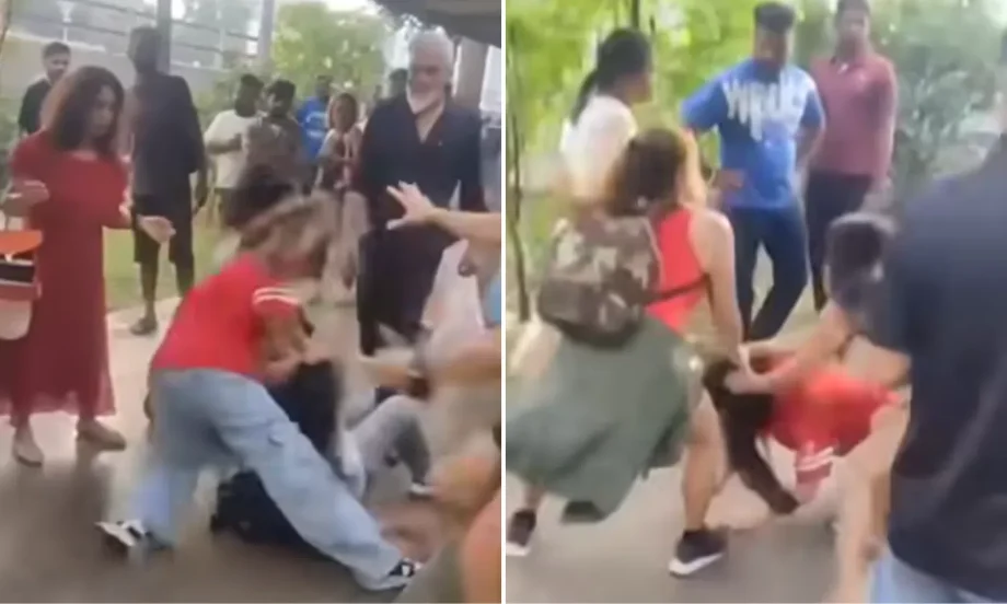 Woman caught on video dragging and stomping another during fight Woman caught on video dragging and stomping another during fight