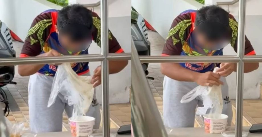 ‘Disgusted, outraged’: Woman raises alarm after delivery rider filmed squeezing spilled food into container, Singapore News ‘Disgusted, outraged’: Woman raises alarm after delivery rider filmed squeezing spilled food into container, Singapore News