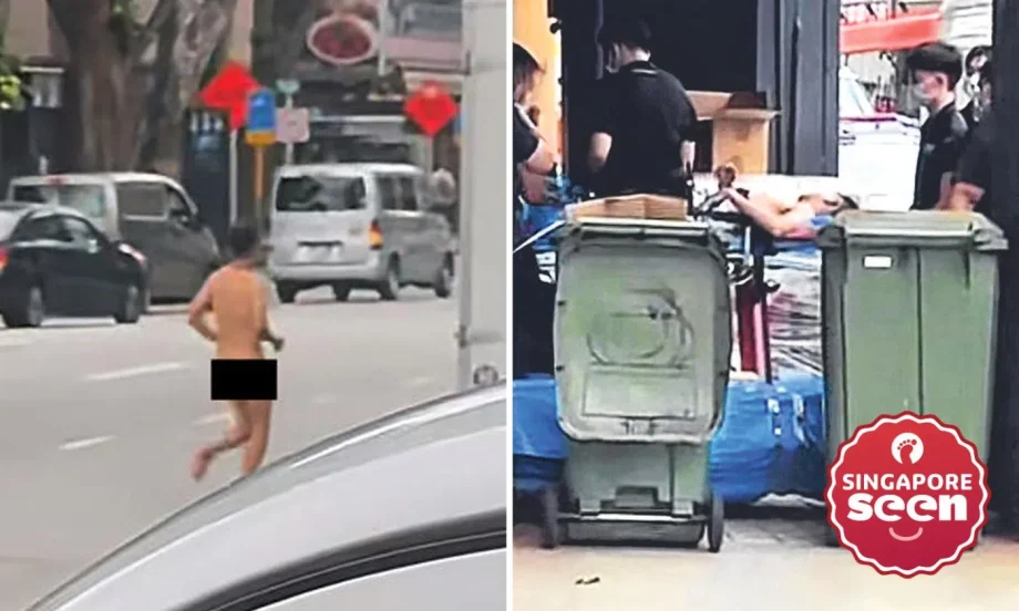 Bleeding, naked motorcyclist runs 1.5km to Jalan Besar after crashing motorcycle into taxi