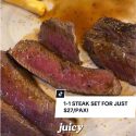@chonkycattt_ 1-1 STEAK SET for just / PAX!! With 200g of steak it’s SO WORTH…