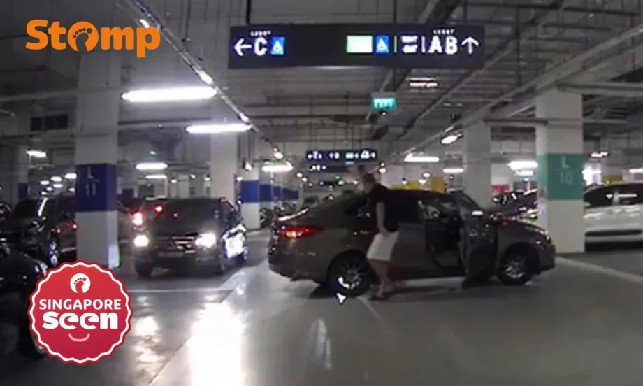 Man exits car to confront Merc driver after losing parking lot at Heartbeat@Bedok