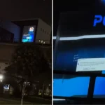 Error message on Woodlands police building screen: ‘Does your intern need help with IT?’