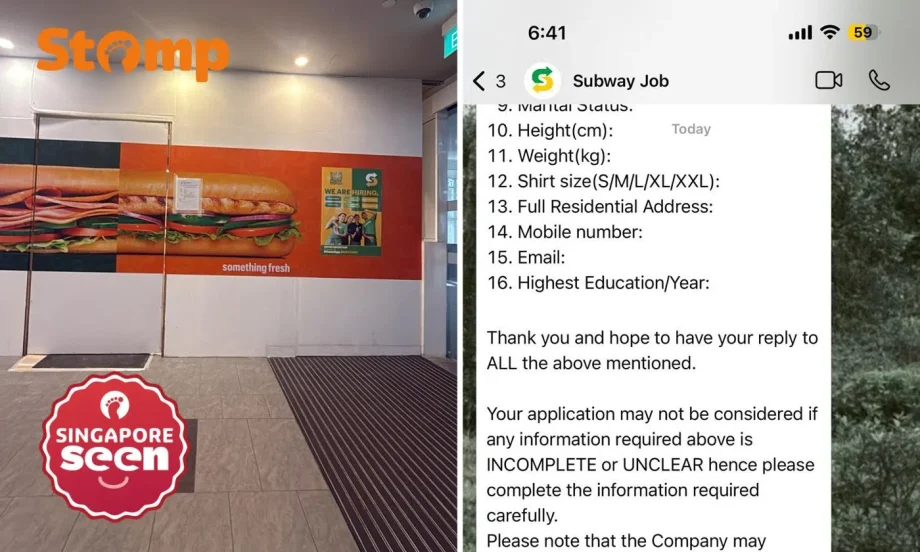 Woman applies for Subway job, appalled to be asked for height and weight, gets ‘rude reply’