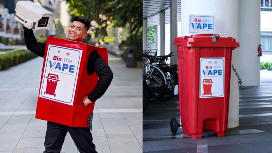 Singapore Content Creator Dresses Up As Vape Bin For Halloween Using Materials He Bought With SG60 Vouchers