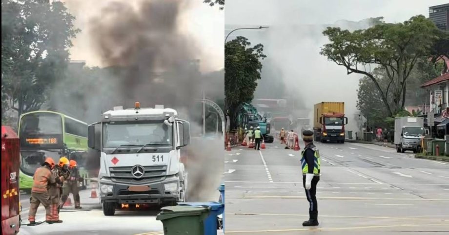 Trailer in Clementi catches fire, 1 person taken to hospital, Singapore News