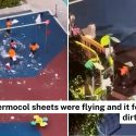 Kids use thermocol sheets to mess up Punggol playground, bystanders do nothing