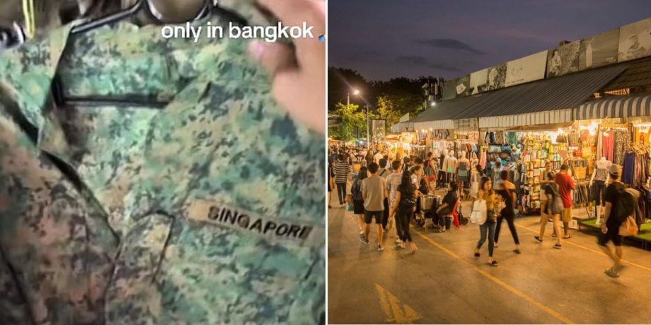 S’pore Army shirt seen for sale at Bangkok market