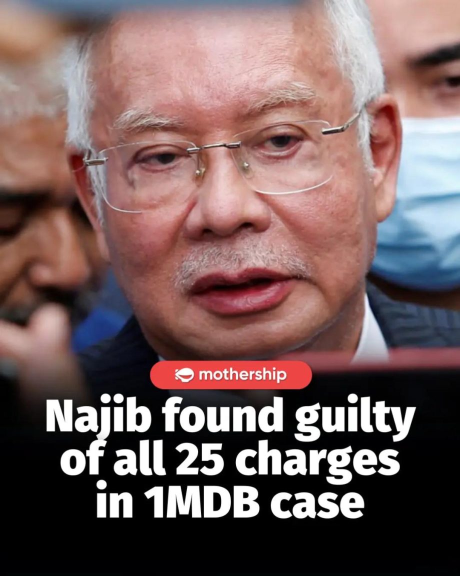 @mothershipsg Former Malaysian prime minister Najib Razak has been found guilty …