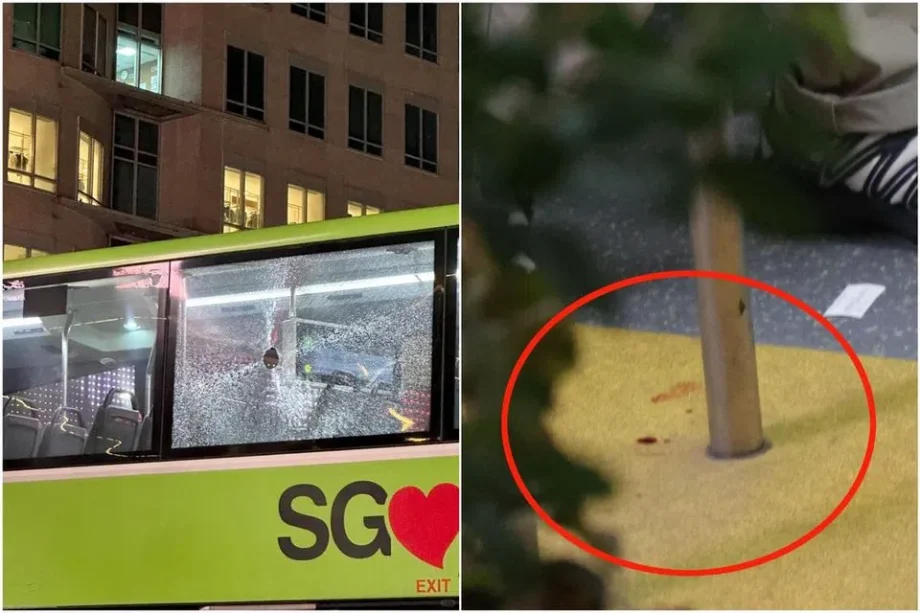 Man hurls glass bottle towards bus passenger he quarrelled with, breaks window and injures woman Man hurls glass bottle towards bus passenger he quarrelled with, breaks window and injures woman