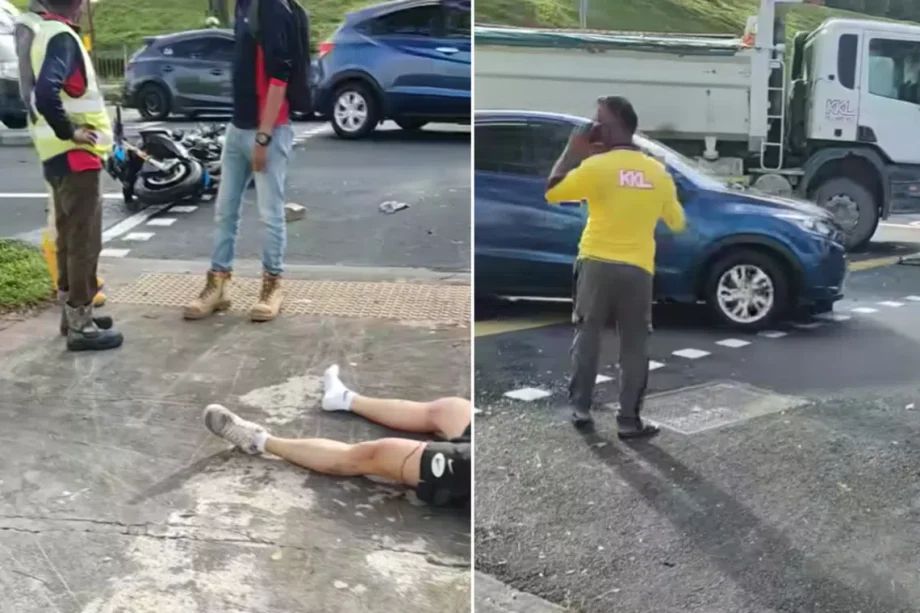 Motorcyclist, 25, taken to hospital after accident at Woodlands Motorcyclist, 25, taken to hospital after accident at Woodlands