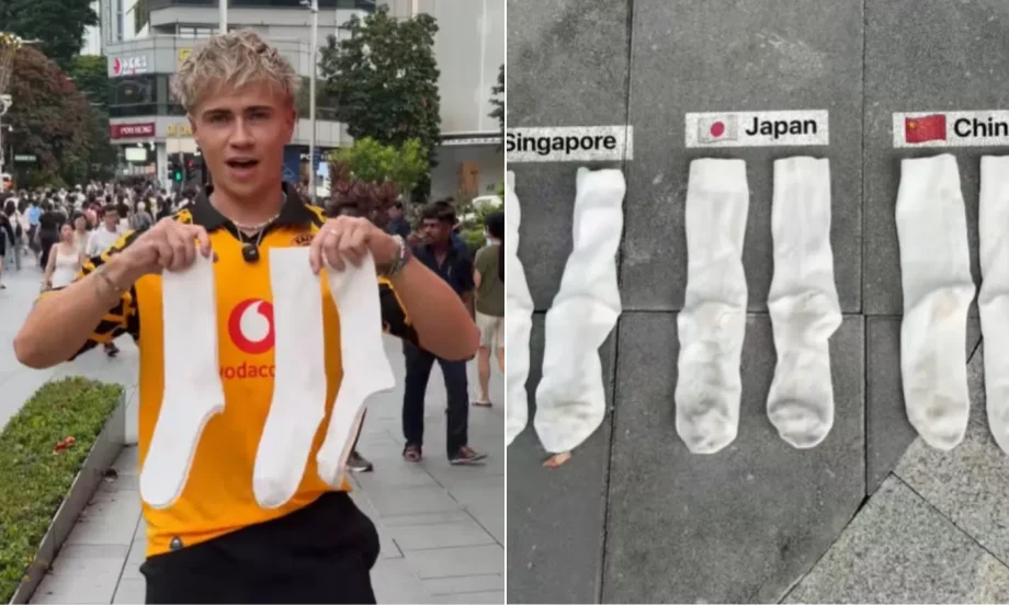 UK influencer walks streets of S’pore, China, Japan in white socks as experiment to find out which is ‘dirtiest’