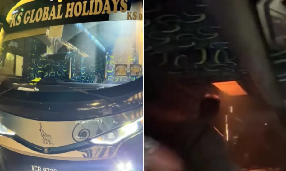 ‘F***ing stop the bus!’: Passengers panic as sparks fall from ceiling on S’pore-KL coach ‘F***ing stop the bus!’: Passengers panic as sparks fall from ceiling on S’pore-KL coach