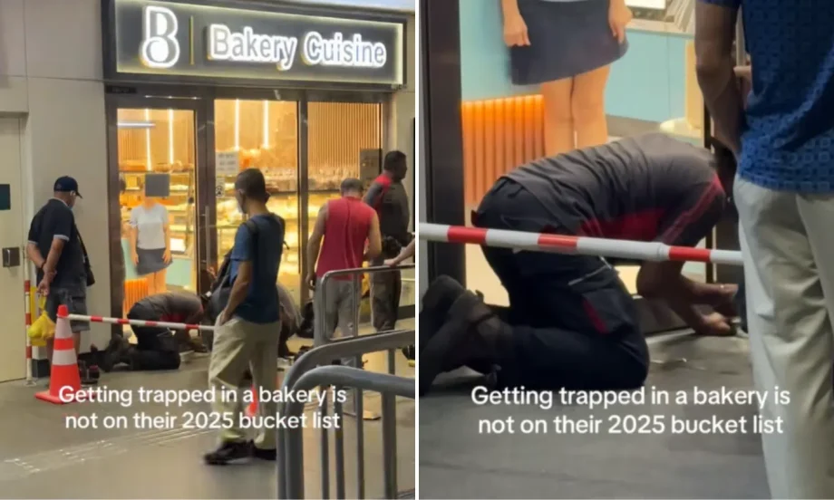 SMRT staff to the rescue as customers trapped in bakery at Choa Chu Kang MRT station SMRT staff to the rescue as customers trapped in bakery at Choa Chu Kang MRT station
