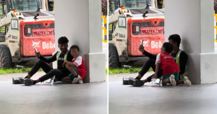 ‘That’s being human’: Man captures wholesome moment of boy relaxing with migrant worker at HDB void deck, Singapore News