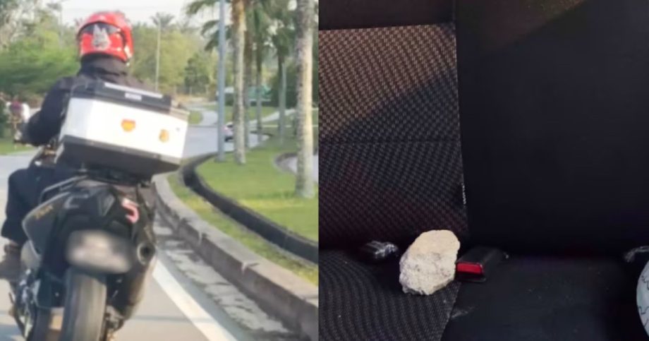 Motorcyclist allegedly pelts Malaysian car with stones in Second Link road rage incident, Malaysia News Motorcyclist allegedly pelts Malaysian car with stones in Second Link road rage incident, Malaysia News