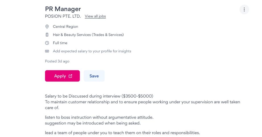 ‘Listen to boss without argumentative attitude’: Job description raises eyebrows, Singapore News