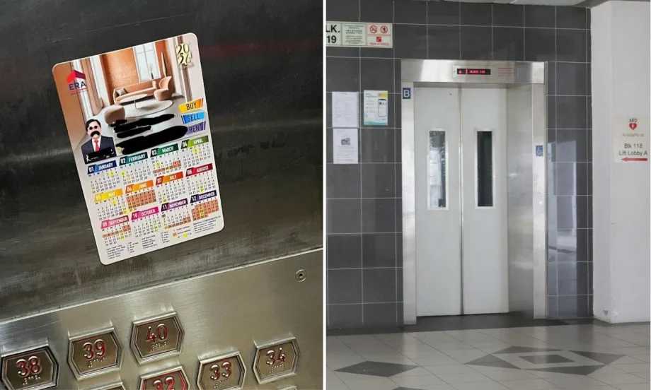 Property agent’s fridge magnet in lift leaves resident fuming: ‘Surely this is crossing a line now?’