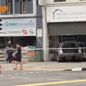 Car crashes into shophouse after collision at Geylang Road, driver assisting with investigations