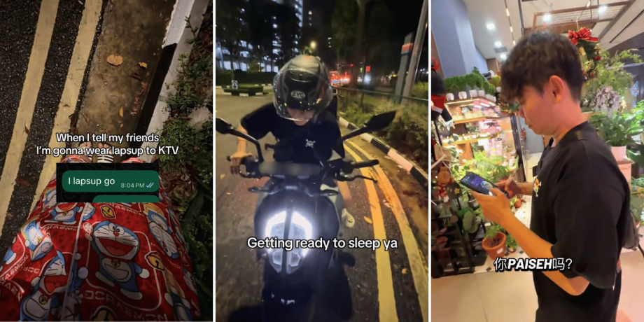 Woman wears Doraemon pyjamas for karaoke session at Pasir Ris Mall Woman wears Doraemon pyjamas for karaoke session at Pasir Ris Mall