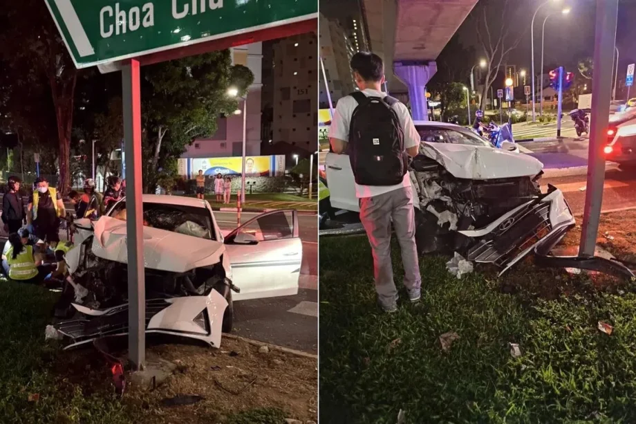 Man arrested for suspected drink driving after car crashes into street sign in Teck Whye