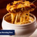 Dish in Focus: French onion soup gratinated with Salers, Comté and Gruyère cheese at Somm