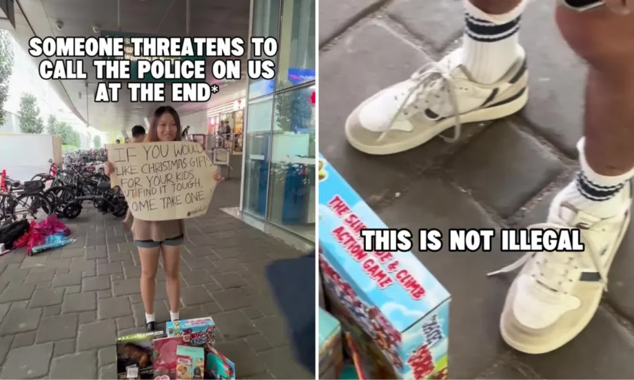 TikToker hands out free Christmas gifts at Waterway Point, man threatens to call police on him