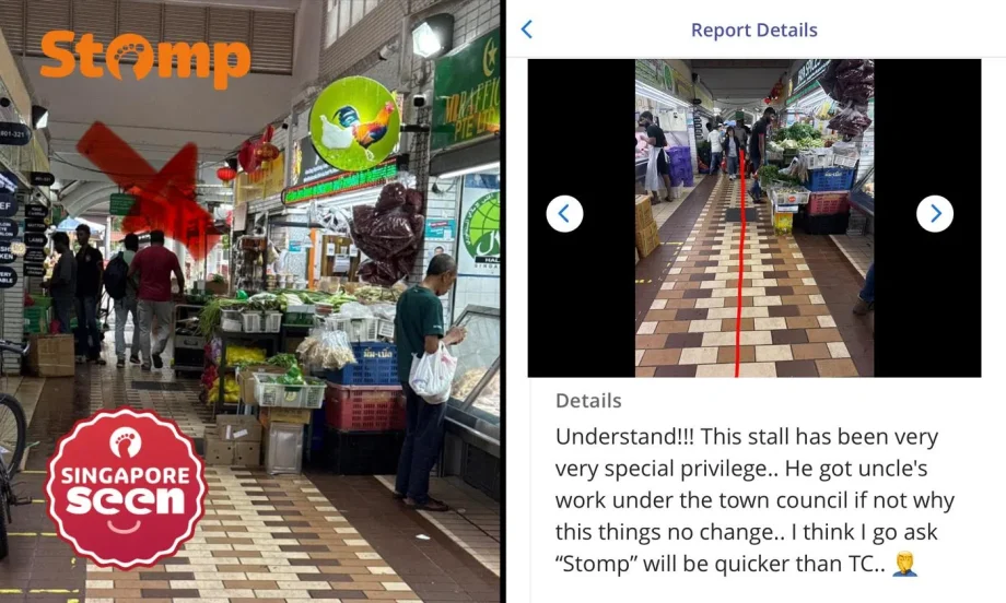 Yishun resident says ‘selfish’ market stall keeps blocking walkway with their goods: ‘Telling Stomp is faster’ Yishun resident says ‘selfish’ market stall keeps blocking walkway with their goods: ‘Telling Stomp is faster’