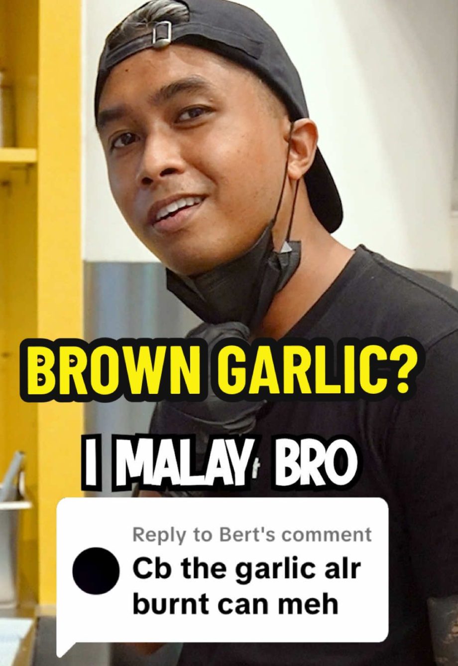 @pasta.play.singapore Replying to @Bert We brown the garlic for the SINGAPOREAN …
