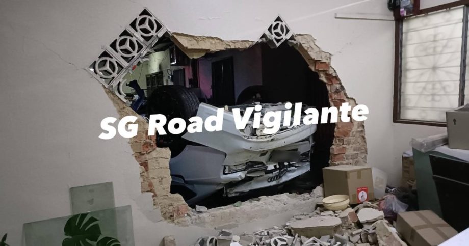 Singapore-registered Audi smashes into JB houses, damages walls and pillar, Singapore News