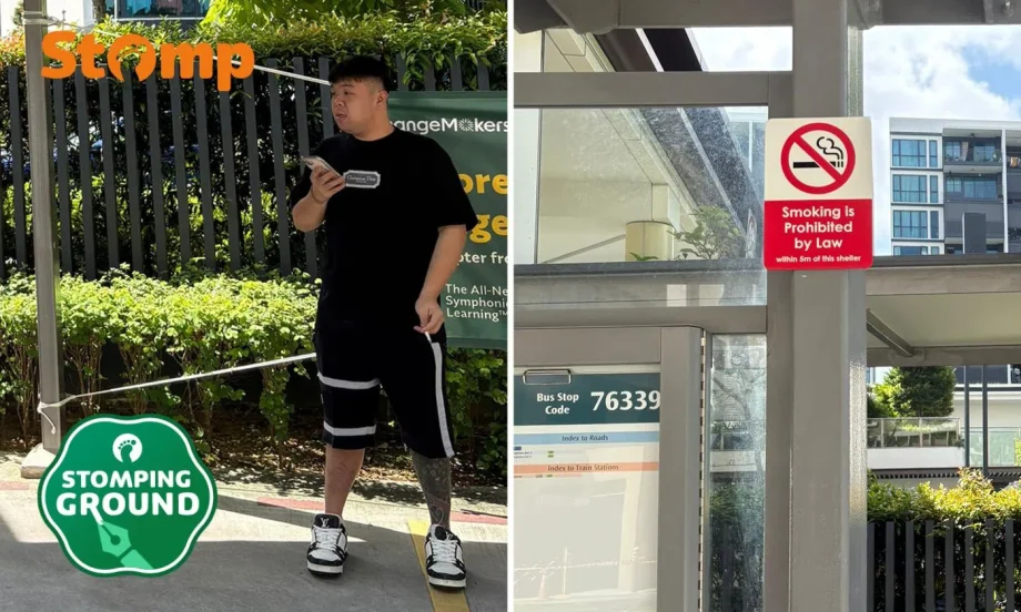 Man smokes at Tampines bus stop: ‘Obviously, the signs don’t matter’