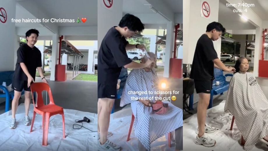 S’porean Man Gave Free Haircuts at Haig Road HDB Void Deck for Christmas