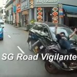 Motorcyclist switching lanes hit by car and thrown off bike on Lavender Street, Singapore News Motorcyclist switching lanes hit by car and thrown off bike on Lavender Street, Singapore News