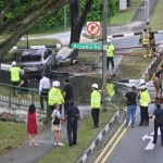 2 taken to hospital after car skids in Adam Road, crashes into gas equipment and catches fire 2 taken to hospital after car skids in Adam Road, crashes into gas equipment and catches fire