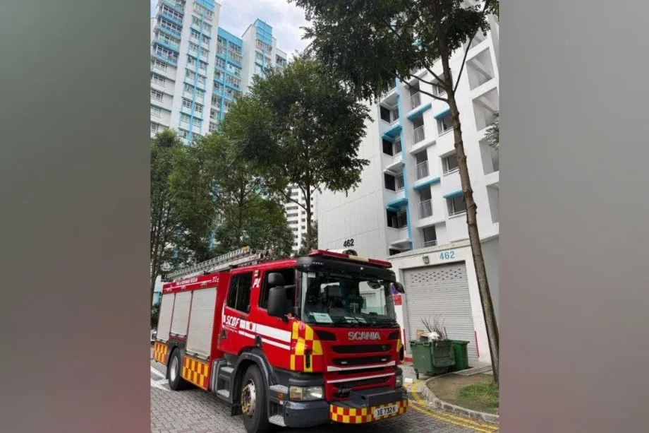 Four taken to hospital after fire in Sembawang